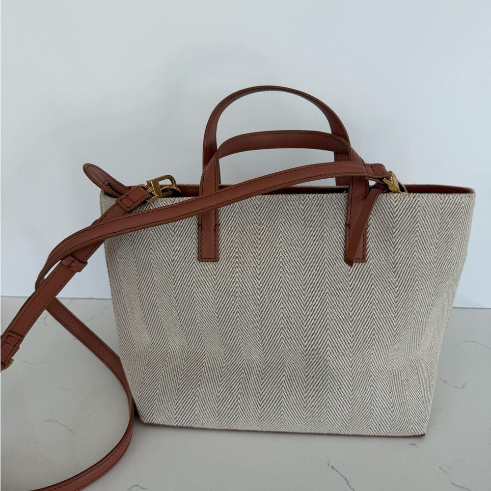 Ted Baker Beige and Brown Canvas Tote Crossbody Bag - Picture 5 of 14